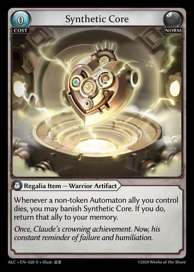 Synthetic Core ALC-EN-028-Foil-Rare (R) - Alchemical Revolution - Grand Archive Card