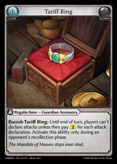Tariff Ring AMBSD-EN-017-Normal-Common (C) - Mortal Ambition Starter Decks - Grand Archive Card