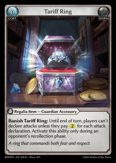 Tariff Ring RDOPD-EN-028-Normal-Common (C) - Radiant Origins Pantheon Decks - Grand Archive Card