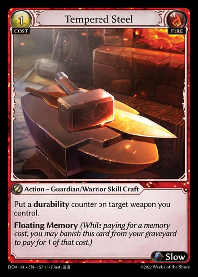 Tempered Steel DOA 1st-EN-157-Foil-Uncommon (U) - Dawn of Ashes First Edition - Grand Archive Card