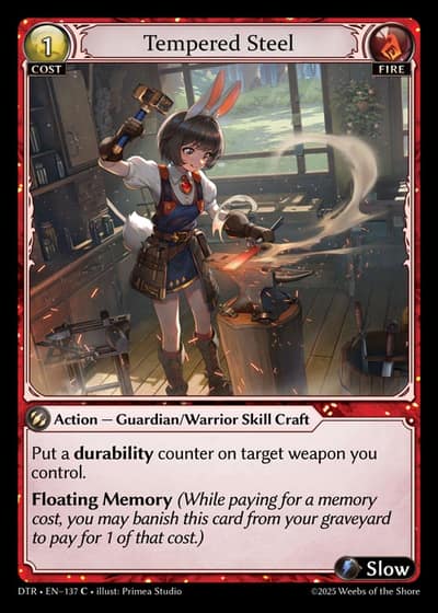 Tempered Steel DTR-EN-137-Foil-Common (C) - Distorted Reflections - Grand Archive Card