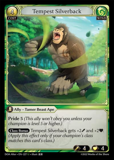 Tempest Silverback DOA Alter-EN-227-Foil-Uncommon (U) - Dawn of Ashes Alter Edition - Grand Archive Card