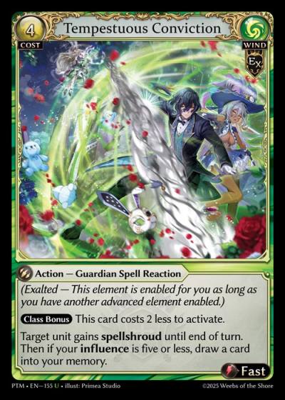 Tempestuous Conviction PTM-EN-155-Foil-Uncommon (U) - Phantom Monarchs - Grand Archive Card