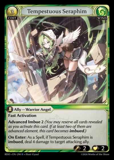 Tempestuous Seraphim RDO-EN-290-Foil-Rare (R) - Radiant Origins - Grand Archive Card