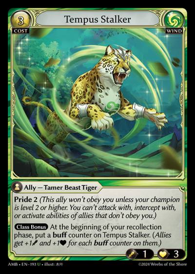 Tempus Stalker AMB-EN-193-Normal-Uncommon (U) - Mortal Ambition - Grand Archive Card
