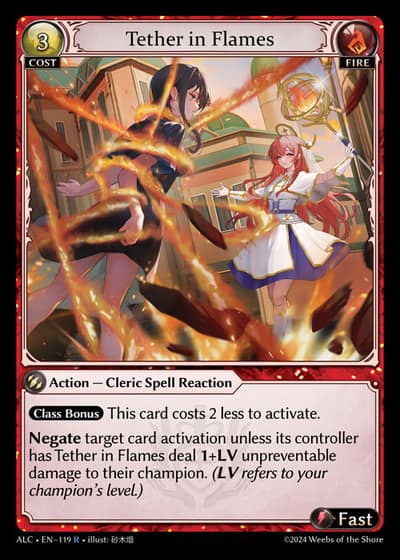 Tether in Flames ALC-EN-119-Foil-Rare (R) - Alchemical Revolution - Grand Archive Card
