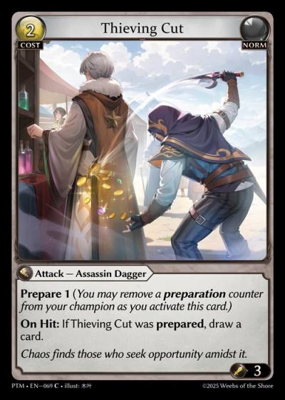 Thieving Cut PTM-EN-069-Foil-Common (C) - Phantom Monarchs - Grand Archive Card