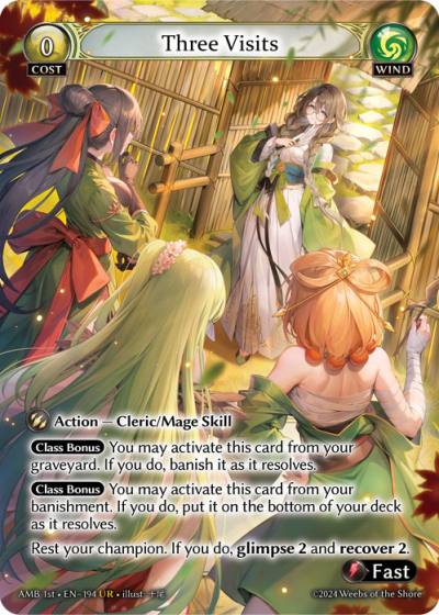 Three Visits AMB 1st-EN-194-Normal-Ultra Rare (UR) - Mortal Ambition First Edition - Grand Archive Card