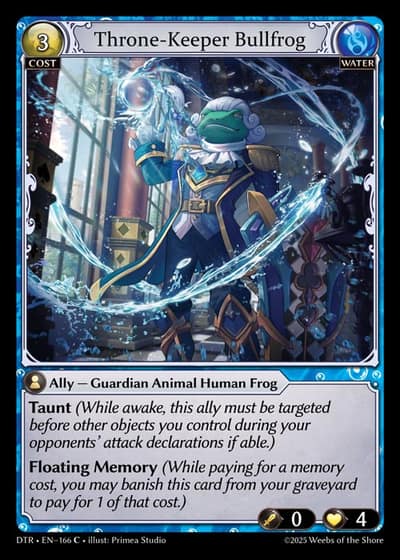 Throne-Keeper Bullfrog DTR-EN-166-Foil-Common (C) - Distorted Reflections - Grand Archive Card