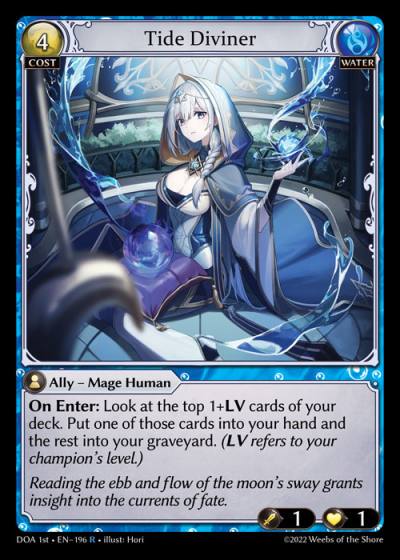 Tide Diviner DOA 1st-EN-196-Foil-Rare (R) - Dawn of Ashes First Edition - Grand Archive Card