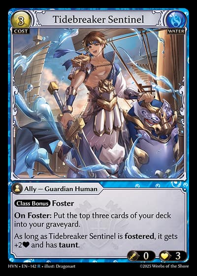 Tidebreaker Sentinel HVN-EN-142-Foil-Rare (R) - Abyssal Heaven - Grand Archive Card