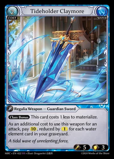 Tideholder Claymore MRC-EN-022-Foil-Super Rare (SR) - Mercurial Heart - Grand Archive Card