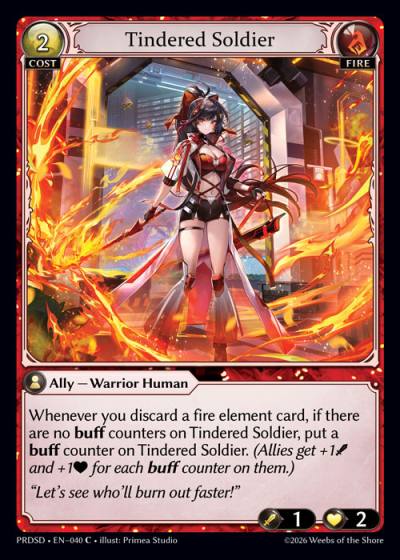 Tindered Soldier PRDSD-EN-040-Normal-Common (C) - .asphodel/paradise Starter Decks - Grand Archive Card