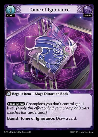 Tome of Ignorance DTR-EN-043-Foil-Uncommon (U) - Distorted Reflections - Grand Archive Card