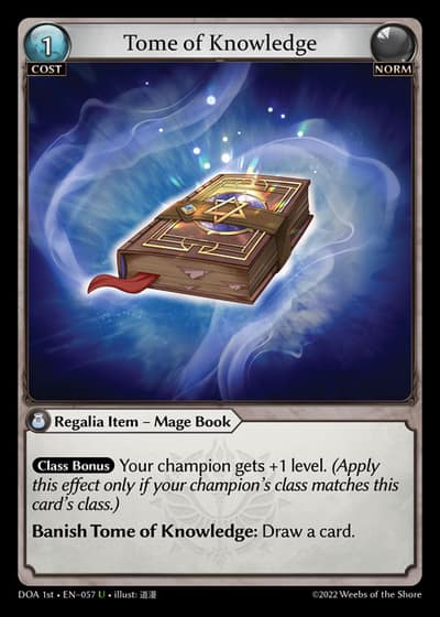 Tome of Knowledge DOA 1st-EN-057-Foil-Uncommon (U) - Dawn of Ashes First Edition - Grand Archive Card