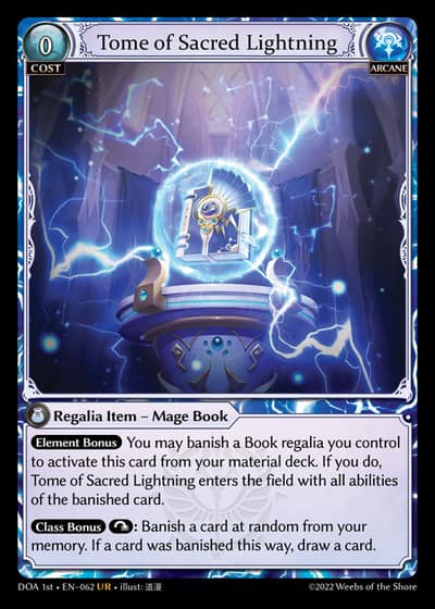 Tome of Sacred Lightning DOA 1st-EN-062-Foil-Ultra Rare (UR) - Dawn of Ashes First Edition - Grand Archive Card