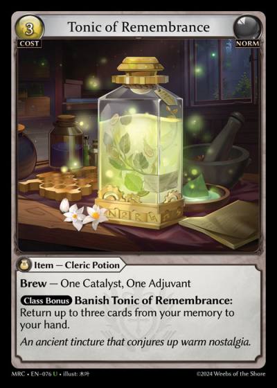 Tonic of Remembrance MRC-EN-076-Foil-Uncommon (U) - Mercurial Heart - Grand Archive Card