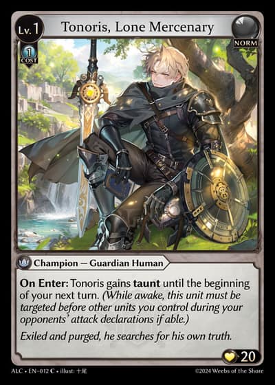 Tonoris, Lone Mercenary ALC-EN-012-Foil-Common (C) - Alchemical Revolution - Grand Archive Card