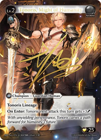 Tonoris, Might of Humanity ALC 1st-EN-013B-Foil-Collector Super Rare (CSR) - Alchemical Revolution First Edition - Grand Archive Card