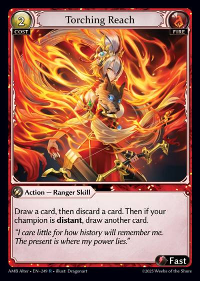 Torching Reach AMB Alter-EN-249-Foil-Rare (R) - Mortal Ambition Alter Edition - Grand Archive Card