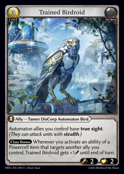 Trained Birdroid PRD-EN-094-Foil-Uncommon (U) - .asphodel/paradise - Grand Archive Card