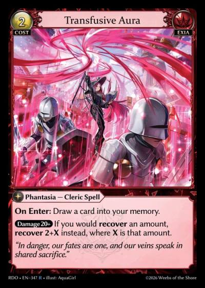 Transfusive Aura RDO-EN-347-Foil-Rare (R) - Radiant Origins - Grand Archive Card