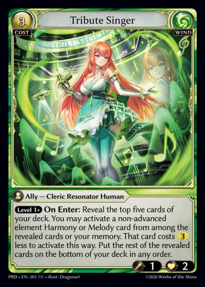 Tribute Singer PRD-EN-201-Foil-Super Rare (SR) - .asphodel/paradise - Grand Archive Card