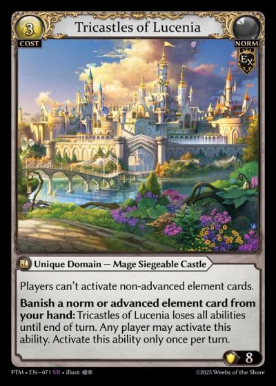 Tricastles of Lucenia PTM-EN-071-Foil-Super Rare (SR) - Phantom Monarchs - Grand Archive Card