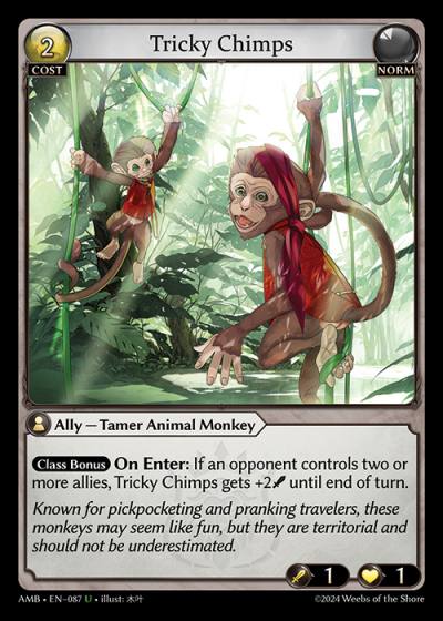 Tricky Chimps AMB-EN-087-Normal-Uncommon (U) - Mortal Ambition - Grand Archive Card