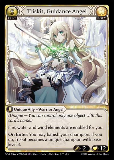 Triskit, Guidance Angel DOA Alter-EN-264-Foil-Super Rare (SR) - Dawn of Ashes Alter Edition - Grand Archive Card
