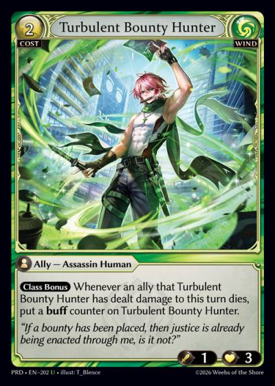 Turbulent Bounty Hunter PRD-EN-202-Foil-Uncommon (U) - .asphodel/paradise - Grand Archive Card