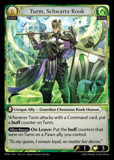 Turm, Schwartz Rook PTM-EN-156-Foil-Super Rare (SR) - Phantom Monarchs - Grand Archive Card