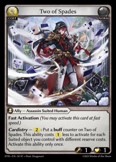 Two of Spades DTR-EN-101-Normal-Common (C) - Distorted Reflections - Grand Archive Card