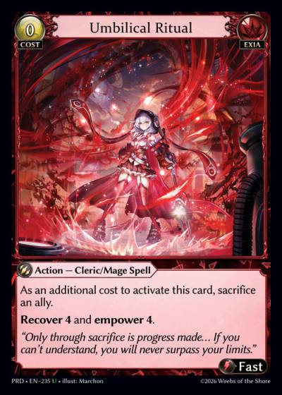Umbilical Ritual PRD-EN-235-Foil-Uncommon (U) - .asphodel/paradise - Grand Archive Card