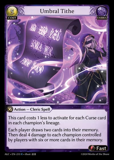 Umbral Tithe ALC-EN-213-Foil-Rare (R) - Alchemical Revolution - Grand Archive Card