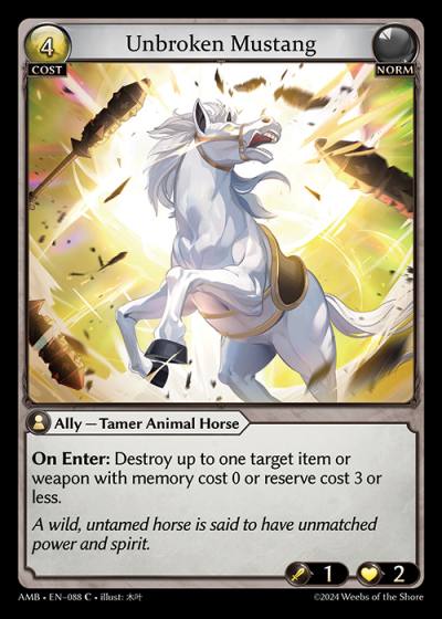 Unbroken Mustang AMB-EN-088-Normal-Common (C) - Mortal Ambition - Grand Archive Card