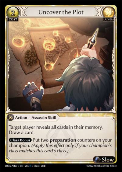 Uncover the Plot DOA Alter-EN-265-Foil-Rare (R) - Dawn of Ashes Alter Edition - Grand Archive Card