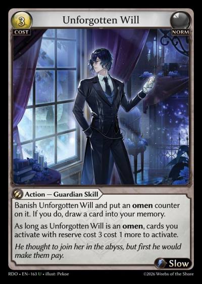 Unforgotten Will RDO-EN-163-Foil-Uncommon (U) - Radiant Origins - Grand Archive Card