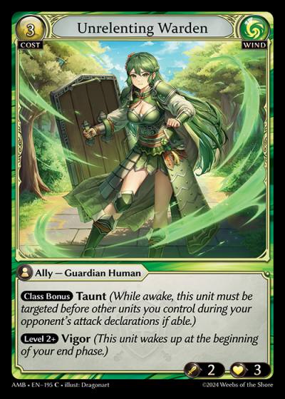 Unrelenting Warden AMB-EN-195-Normal-Common (C) - Mortal Ambition - Grand Archive Card