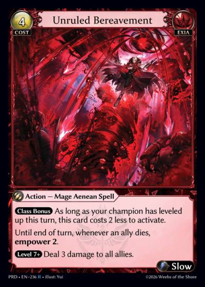 Unruled Bereavement PRD-EN-236-Foil-Rare (R) - .asphodel/paradise - Grand Archive Card