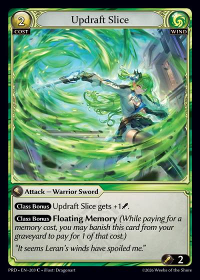Updraft Slice PRD-EN-203-Foil-Common (C) - .asphodel/paradise - Grand Archive Card