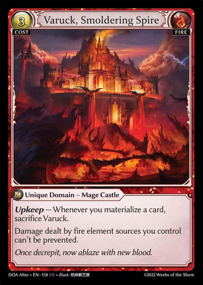 Varuck, Smoldering Spire DOA Alter-EN-158-Foil-Super Rare (SR) - Dawn of Ashes Alter Edition - Grand Archive Card