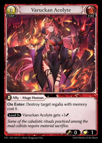 Varuckan Acolyte FTC-EN-057-Foil-Uncommon (U) - Fractured Crown - Grand Archive Card
