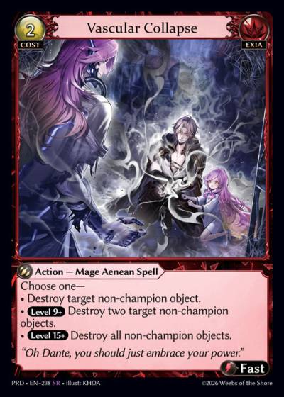 Vascular Collapse PRD-EN-238-Foil-Super Rare (SR) - .asphodel/paradise - Grand Archive Card