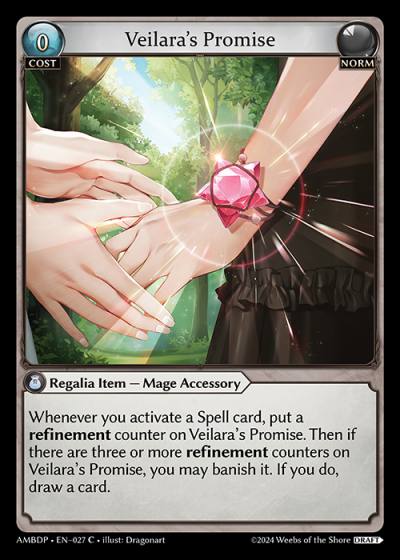 Veilara's Promise AMBDP-EN-027-Normal-Common (C) - Mortal Ambition Draft Pack - Grand Archive Card