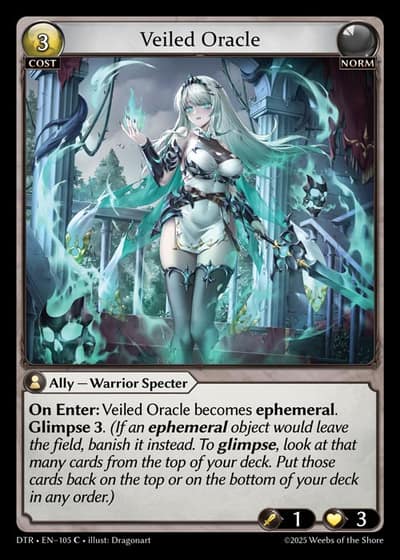 Veiled Oracle DTR-EN-105-Foil-Common (C) - Distorted Reflections - Grand Archive Card