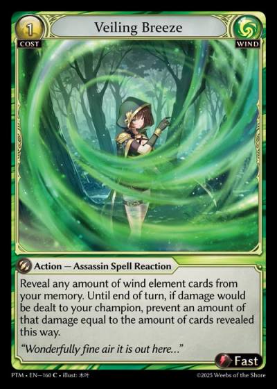 Veiling Breeze PTM-EN-160-Foil-Common (C) - Phantom Monarchs - Grand Archive Card