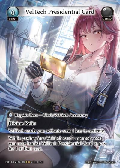 VelTech Presidential Card PRD 1st-EN-018-Normal-Ultra Rare (UR) - .asphodel/paradise First Edition - Grand Archive Card