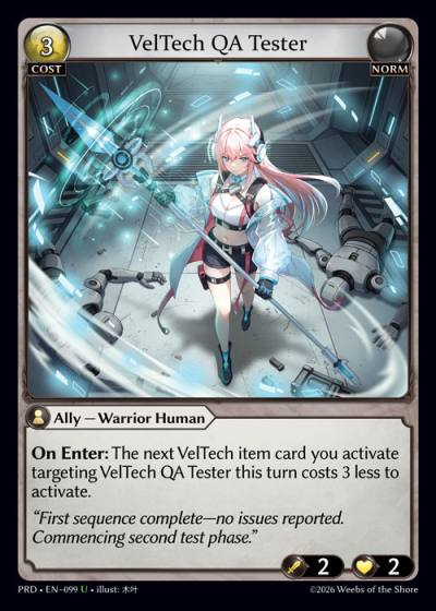 VelTech QA Tester PRD-EN-099-Foil-Uncommon (U) - .asphodel/paradise - Grand Archive Card