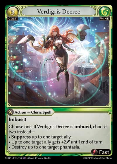 Verdigris Decree MRC-EN-155-Foil-Super Rare (SR) - Mercurial Heart - Grand Archive Card